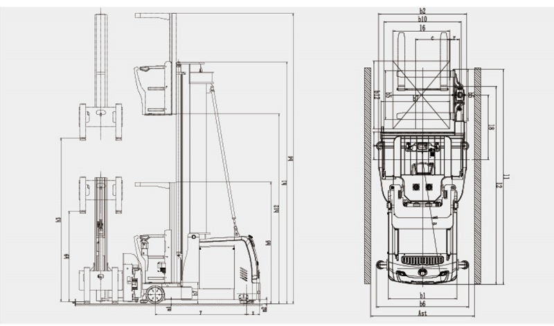 bản vẽ kích thước xe nâng vna man up